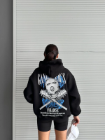 3 İplik Şardonlu Oversize Kafa Baskılı Sweat Siyah (Beden: M) - Görsel 3