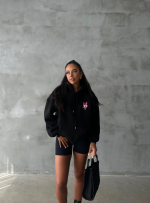 3 İplik Şardonlu Oversize Compact Ördek Baskılı Sweat Siyah (Beden: S) - Görsel 2