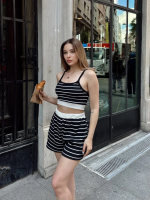 Çizgili Şortlu Takım Siyah S3978 (Beden: Xl)