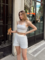 Çizgili Şortlu Takım Gri S3978 (Beden: M) - Görsel 3