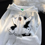 3 İplik Şardonlu Oversize Peluş Baskılı Sweat Beyaz (Beden: S) - Görsel 4