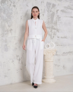 Broşlu Yelek Pantolon Takım Beyaz S255821 (Beden: S)