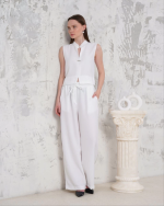 Broşlu Yelek Pantolon Takım Beyaz S255821 (Beden: M) - Görsel 5