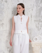 Broşlu Yelek Pantolon Takım Beyaz S255821 (Beden: M) - Görsel 3