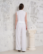 Broşlu Yelek Pantolon Takım Beyaz S255821 (Beden: M) - Görsel 4