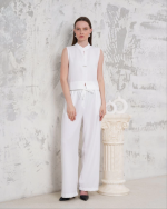 Broşlu Yelek Pantolon Takım Beyaz S255821 (Beden: M) - Görsel 2