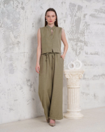 Broşlu Yelek Pantolon Takım Haki S255821 (Beden: S) - Görsel 4