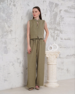 Broşlu Yelek Pantolon Takım Haki S255821 (Beden: S) - Görsel 3