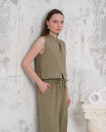 Broşlu Yelek Pantolon Takım Haki S255821 (Beden: S) - Görsel 5