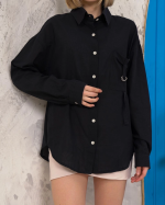 Relax Fit Keten Gömlek Siyah S255349 (Beden: M) - Görsel 2