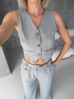 Essential Yelek Pantolon Takım Gri S255254 (Beden: S) - Görsel 5