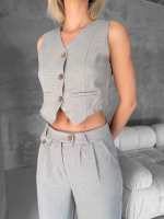 Essential Yelek Pantolon Takım Gri S255254 (Beden: S) - Görsel 4