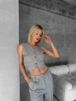 Essential Yelek Pantolon Takım Gri S255254 (Beden: L) - Görsel 3