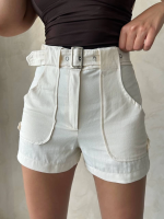 Kemer Detaylı Gabardin Şort Krem S25289 (Beden: S) - Görsel 6