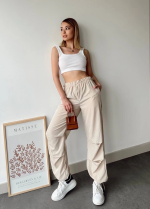 Paraşüt Pantolon Bej (Beden: L) - Görsel 2