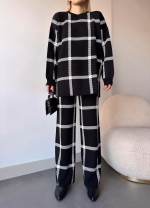 Ekoseli Triko Takım Siyahbeyaz (Beden: Standart) - Görsel 2