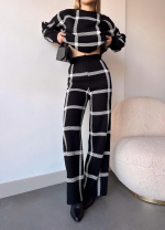 Ekoseli Triko Takım Siyahbeyaz (Beden: Standart)