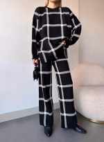 Ekoseli Triko Takım Siyahbeyaz (Beden: Standart) - Görsel 3