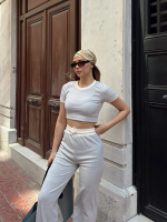 Crop Pantolon Biyeli Takım Gri (Beden: S) - Görsel 2