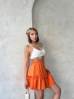 Çingene Keten Etek Turuncu S24808 (Beden: S) - Görsel 2