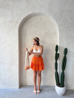 Çingene Keten Etek Turuncu S24808 (Beden: S) - Görsel 4