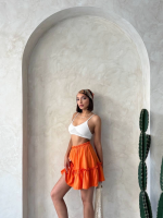 Çingene Keten Etek Turuncu S24808 (Beden: M) - Görsel 3