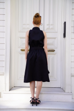 Gömlek Yaka Kemerli Elbise Siyah S255061 (Beden: S) - Görsel 5