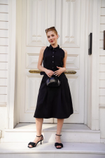 Gömlek Yaka Kemerli Elbise Siyah S255061 (Beden: M) - Görsel 3