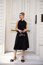 Gömlek Yaka Kemerli Elbise Siyah S255061 (Beden: M) - Görsel 6