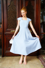 U Yaka Prenses Elbise Mavi S255101 (Beden: Xl)