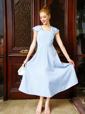 U Yaka Prenses Elbise Mavi S255101 (Beden: Xl)