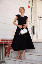 U Yaka Prenses Elbise Siyah S255101 (Beden: M) - Görsel 6