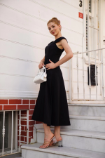 U Yaka Prenses Elbise Siyah S255101 (Beden: Xl) - Görsel 4