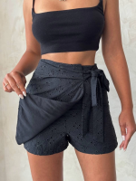 Brodeli Şort Etek S255075 Siyah (Beden: Xl) - Görsel 6