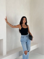 Ottoman Toka Askılı Bluz Siyah S4194 (Beden: M) - Görsel 5