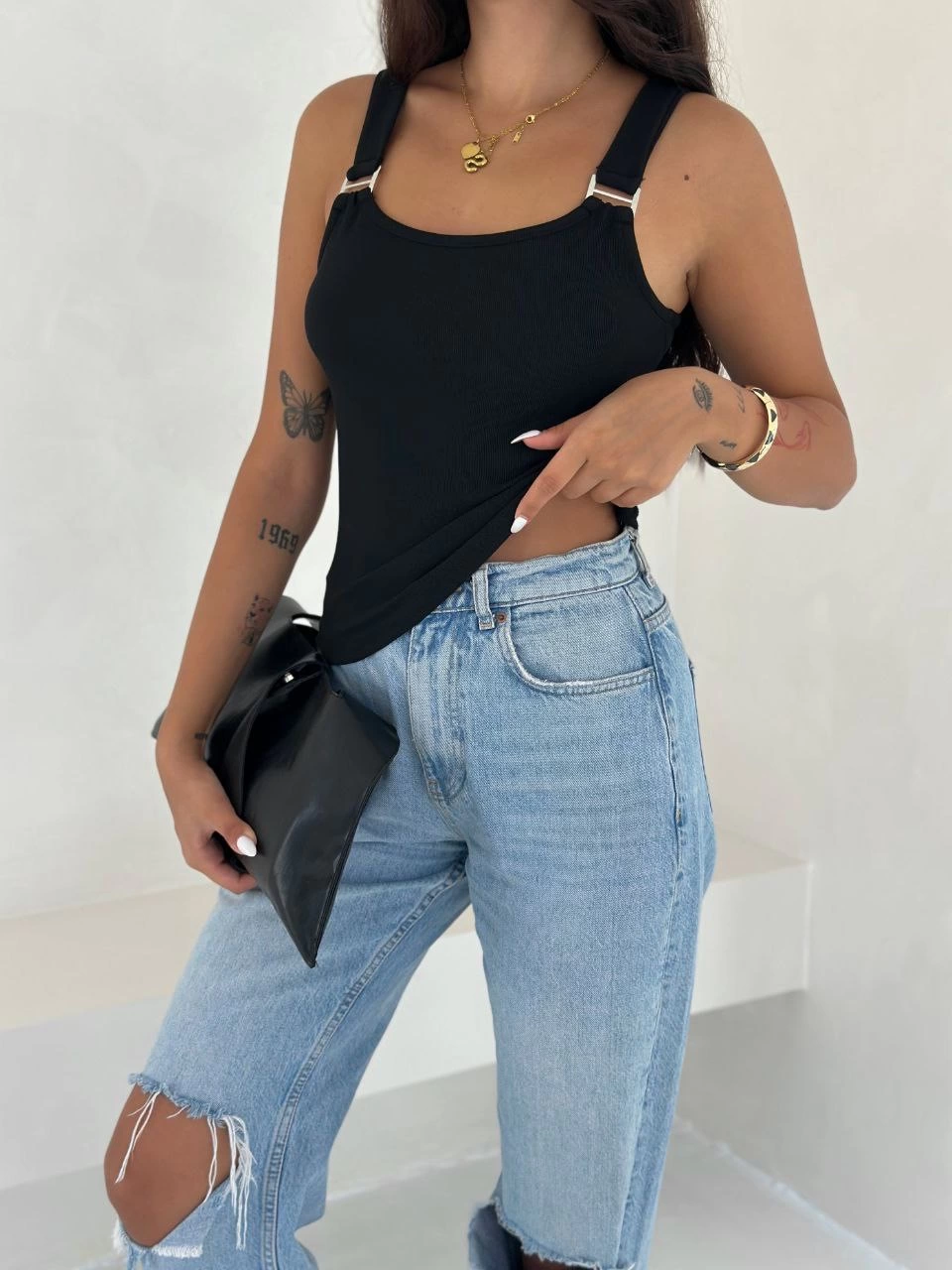 1233937_ottoman-toka-askili-bluz-siyah-s4194-93973390-sw960sh1280.png Ottoman Toka Askılı Bluz Siyah S4194 (Beden: M) - Görsel 1