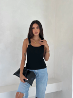 Ottoman Toka Askılı Bluz Siyah S4194 (Beden: M) - Görsel 6