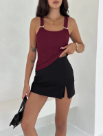 Ottoman Toka Askılı Bluz Bordo S4194 (Beden: M) - Görsel 5