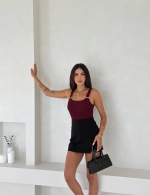 Ottoman Toka Askılı Bluz Bordo S4194 (Beden: L) - Görsel 3