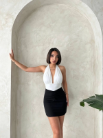 Önü Büzgülü Etek Siyah S24222 (Beden: M) - Görsel 3