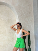 Kapaklı Şort Etek Yeşil S24901 (Beden: L) - Görsel 4