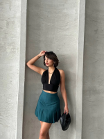 Pileli Düğmeli Etek Yeşil S24811 (Beden: M) - Görsel 6