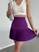 Altı Pliseli Mini Etek Mor S24705 (Beden: S) - Görsel 3
