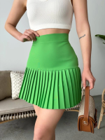 Altı Pliseli Mini Etek Yeşil S24705 (Beden: S) - Görsel 5