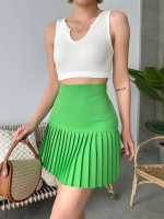 Altı Pliseli Mini Etek Yeşil S24705 (Beden: S) - Görsel 6