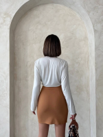 Çift Yırtmaçlı Etek Camel S25910 (Beden: S) - Görsel 2