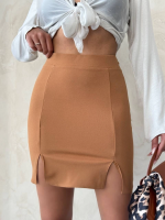 Çift Yırtmaçlı Etek Camel S25910 (Beden: M)