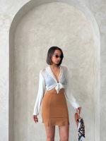 Çift Yırtmaçlı Etek Camel S25910 (Beden: L) - Görsel 3