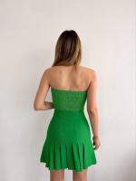 Pileli Düğmeli Etek Açık Yeşil S24811 (Beden: L) - Görsel 2