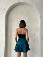 Valonlu Fırfırlı Etek Yeşil S24681 (Beden: S) - Görsel 6